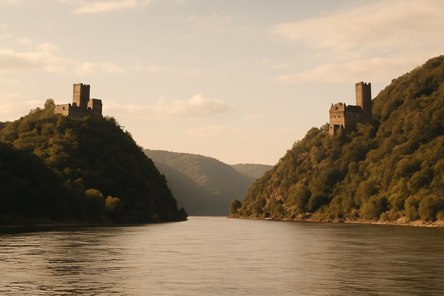 Burg Katz and Burg Maus, the rival castles above the twin towns of St Goarshausen and St Goar