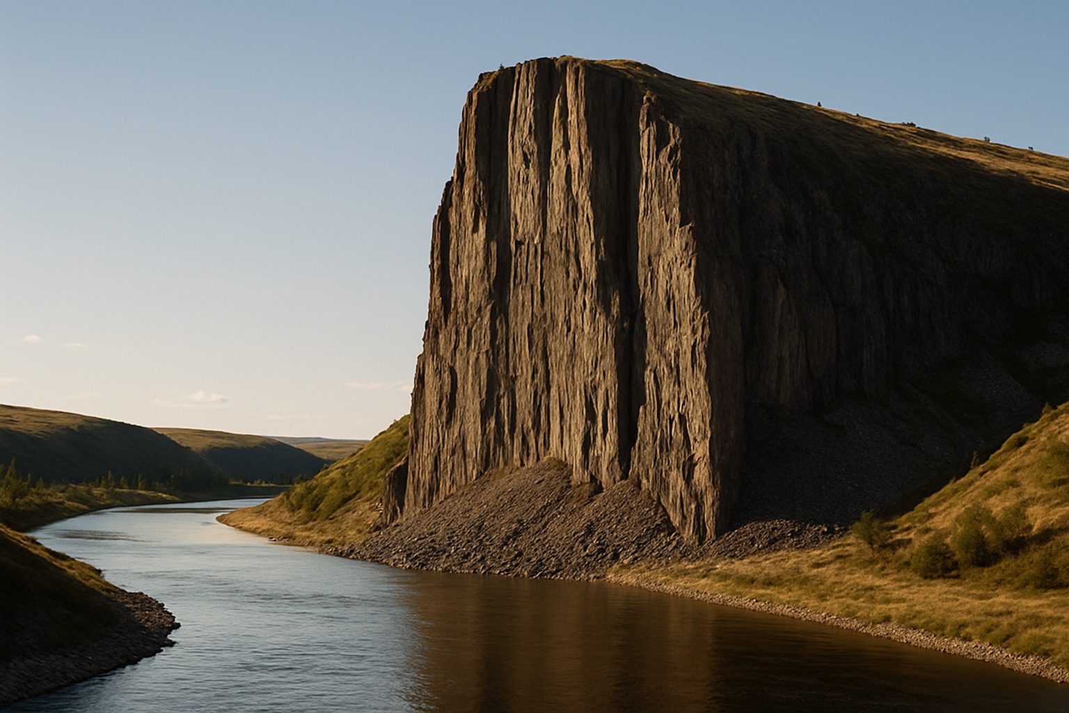 The 132-metre Loreley slate cliff rising above a bend in the Rhine